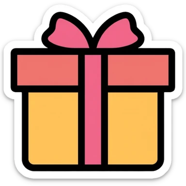 gift box with ribbon sticker