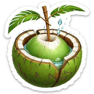 "Whole Green Tender Coconut" sticker