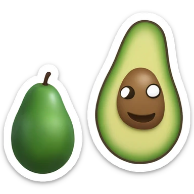 avocado and a baby avocado sticker