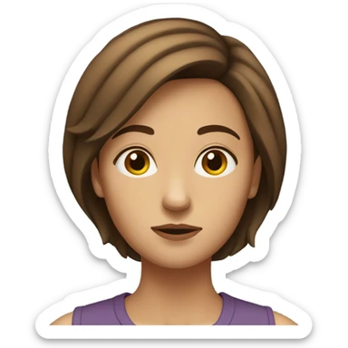 Woman with brown short hair figuring it out sticker