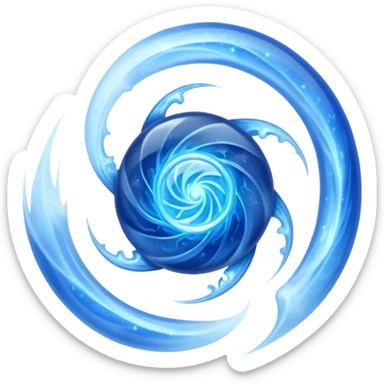 magical object blue magic mist swirl around with ancient symbol sticker