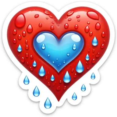 rainy spring heart sticker