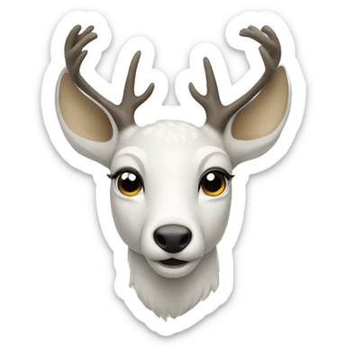 A white deer,with a fierce expression  sticker