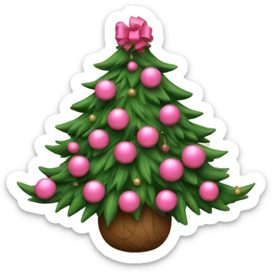 Albero di Natale con palline rosa  sticker