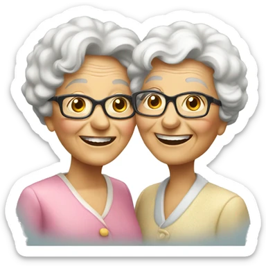 Two old ladies cheers  sticker