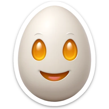 3D emoji icon of an egg in Apple style, isolated, soft pastel background, high-resolution, minimalistic, plastic texture, soft lighting, realistic shadows, front-facing, centered sticker