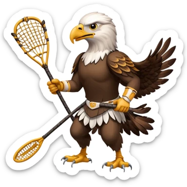 Eagle playing lacrosse sticker