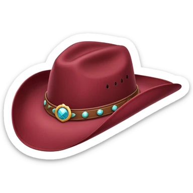 a single burgundy cowgirl hat sticker