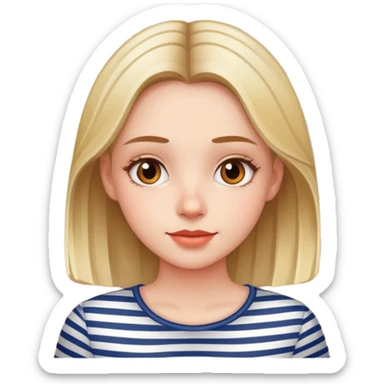 Pretty girl in striped shirt indoors sticker