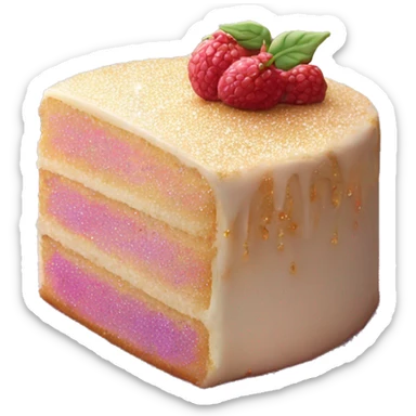 Realistic cake with glitter sticker