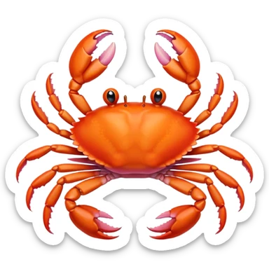 Cute orange crab with a pink bow sitting down sticker