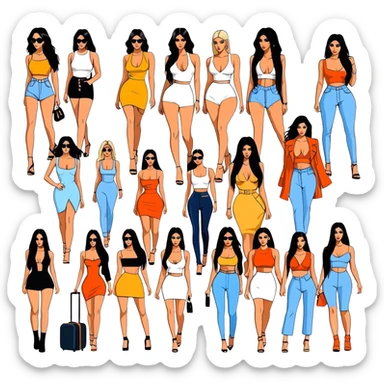 Josh King Madrid JetSet, Tefi Valenzuela, Ana Cheri, Valeria Orsini, Timiree, Kim Kardashian , Kylie Jenner, Narmin Assira, Jamie Maelani, Ashley Flores, Dan Fleyshman, DanielG, Shelby Sapp sticker