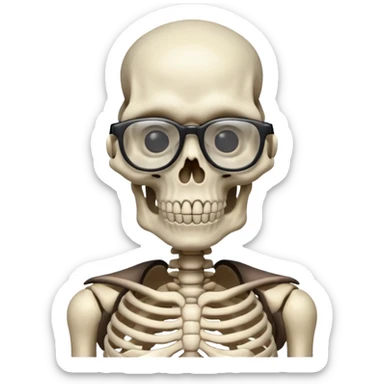 Skeleton with glasses sticker