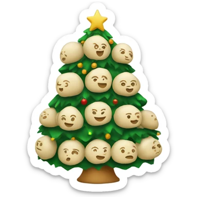 A Christmas tree decorated with dumplings sticker