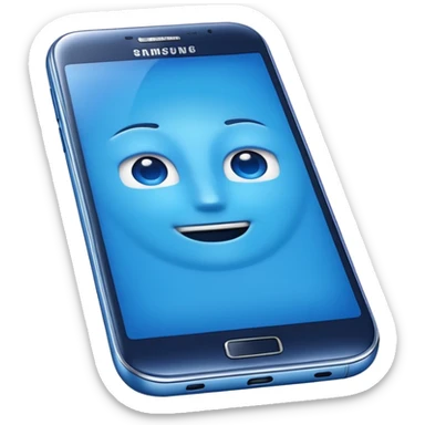 a blue Samsung phone sticker