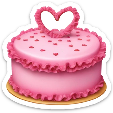 Birthday cake heart ruffles pink coquette sticker