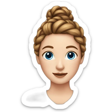 lady with freckles, blue eyes and a French braid sticker
