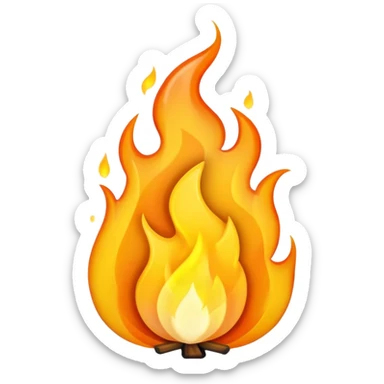 flame-color-reaction but more yellow sticker