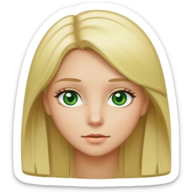 Blonde girl with green eyes and medium straight hair sticker