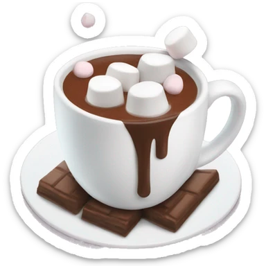 Hot chocolate with marshmallows  sticker