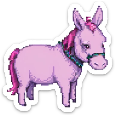 pink donkey sticker