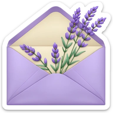 Lavender envelope with flowers inside  sticker