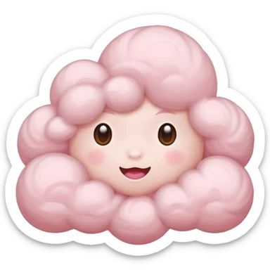 A soft pink cloud with gentle cotton-like fluff. sticker