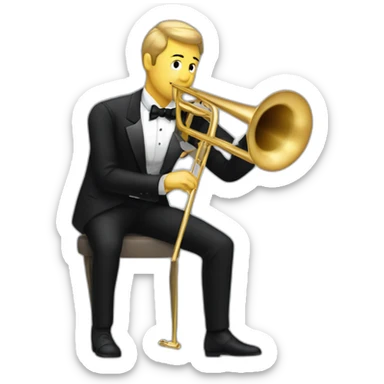 Classical Trombone player in a tuxedo sticker
