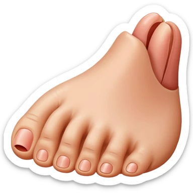 Human toe missing few millimeter of tip portion sticker