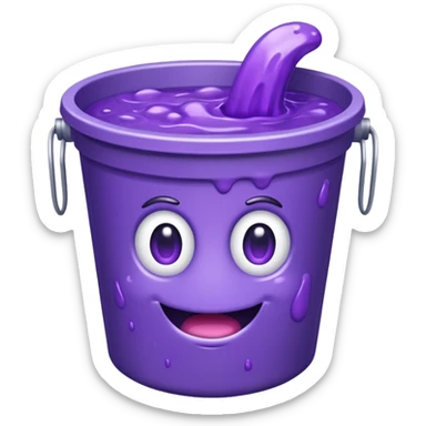 bucket filled with purple slime sticker