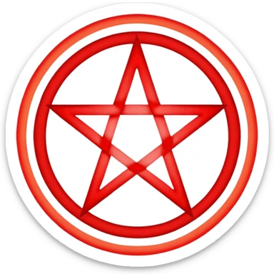 Inverted, encircled pentagram, red sticker