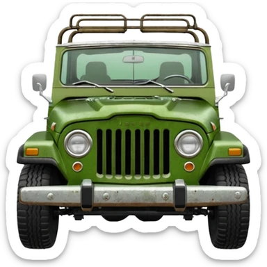 jeepster commando without top with straight hood sticker