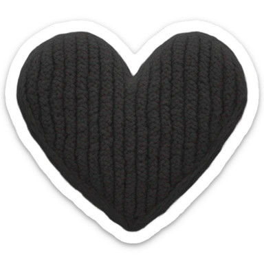 Knitted black heart sticker