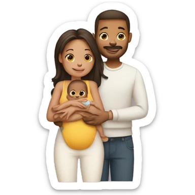 couple with baby sticker