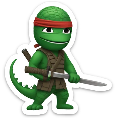 Emoji ninja with a cocodrile  sticker