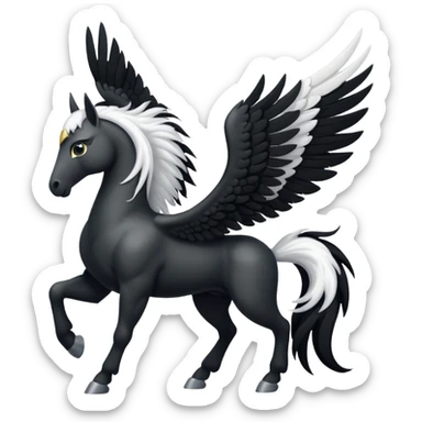 A black Pegasus sticker