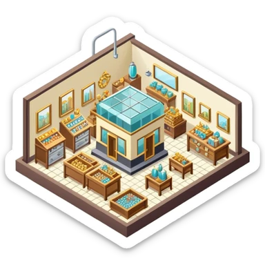 Isometric small jewelry factory sticker
