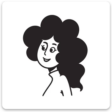 Simple sketch of a woman with flowing hair sticker