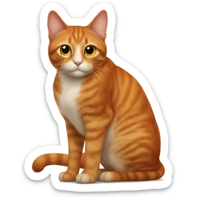 The red cat is sitting on its butt sticker