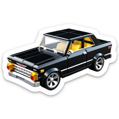 futuristic stealthy black metallic 1965 Chevy Nova SS street rat rod Lego retro modded sticker
