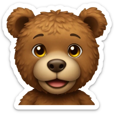brown teddy bear sticker