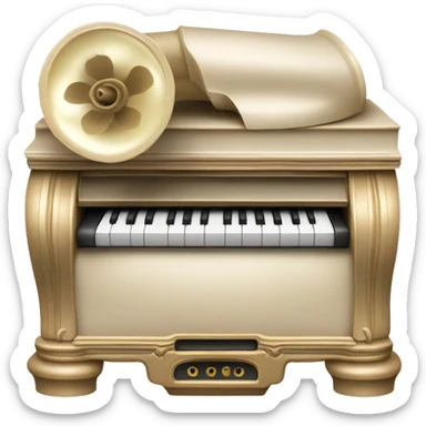 Pale beige rococo phonograph sticker