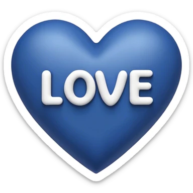 Dark Blue heart with the words Love You Ry in the middle  sticker