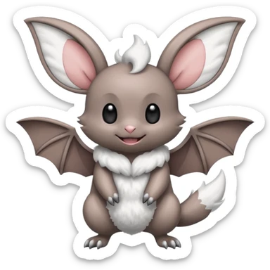 Minccino-Swoobat-hybrid-fusion, full body sticker