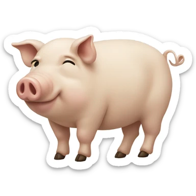 Beige pig sticker