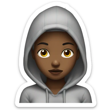 Black girl wearing a hoodie annoyed sticker