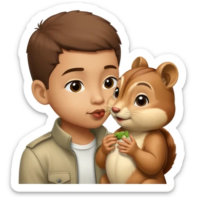 Lightskin boy kissing chipmunk  sticker