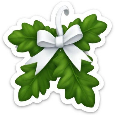 Mistletoe with white ribbon sticker