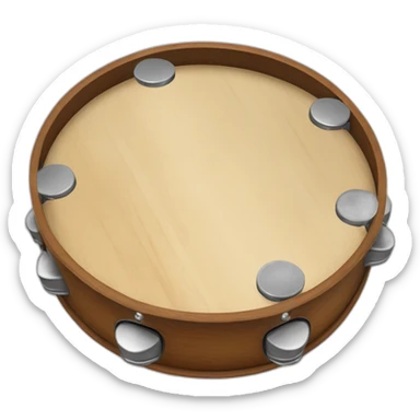 wooden tambourine with metal jingles sticker