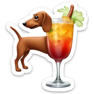 sausage dog cocktail sticker